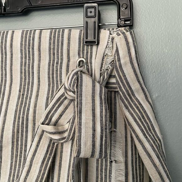 Fashion on Earth faux wrap striped mini skirt L - Picture 3 of 10